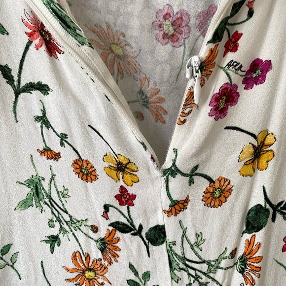 AFRM White Floral Long Sleeve Midi Dress sz XS - Picture 13 of 16